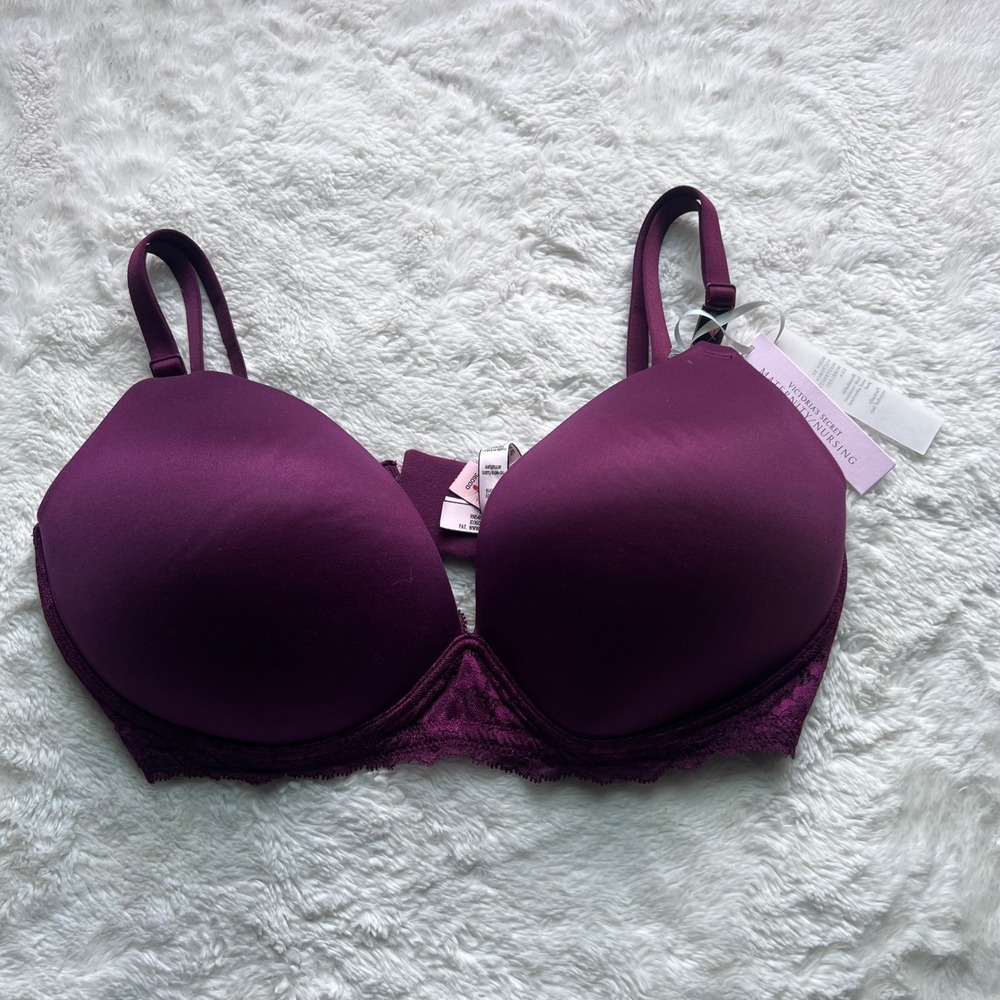 Victorias Secret Body by Victoria Maternity Nursing Bra 36DDD Purple Lace 28P7
